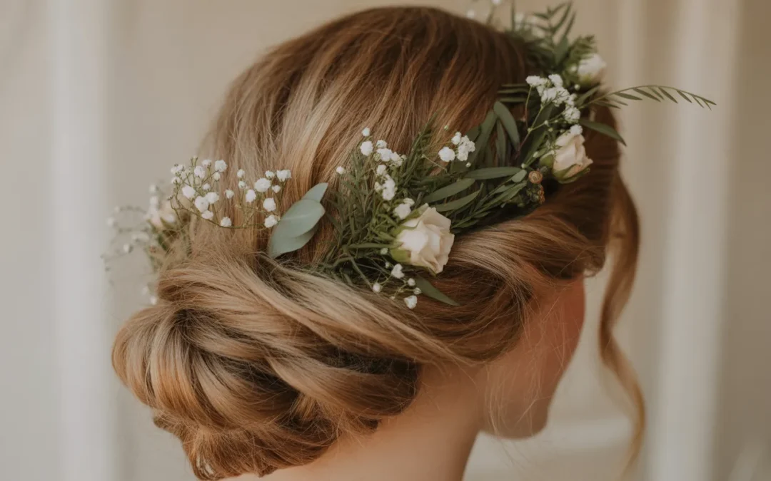 Chignon mariage bohème
