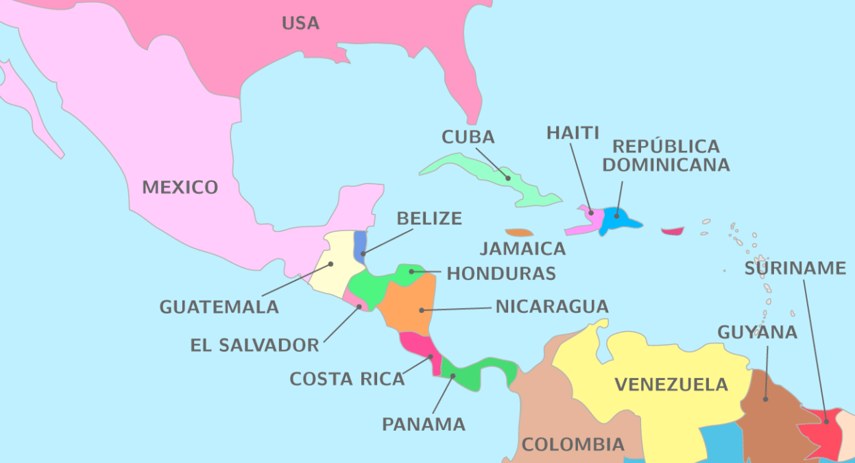 Carte Amérique centrale