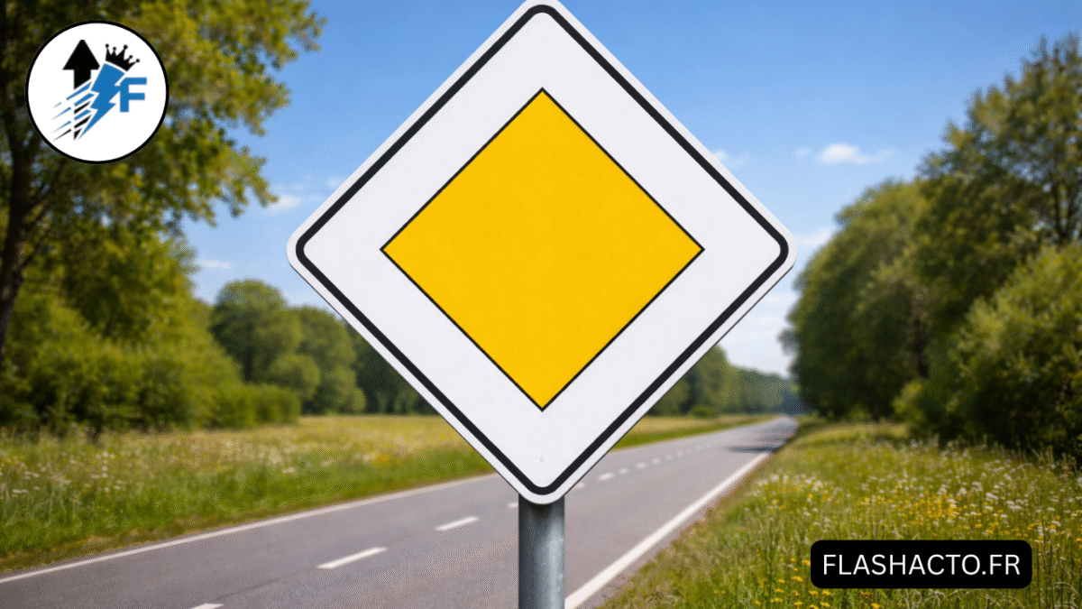Panneau route prioritaire